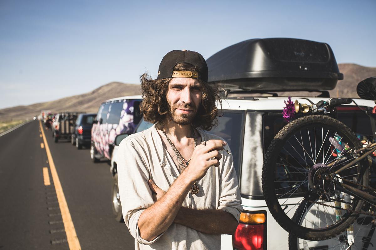 Burning Man - First guy I met and first portrait I made when I wen out of the car